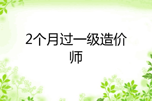 2个月过一级造价师
