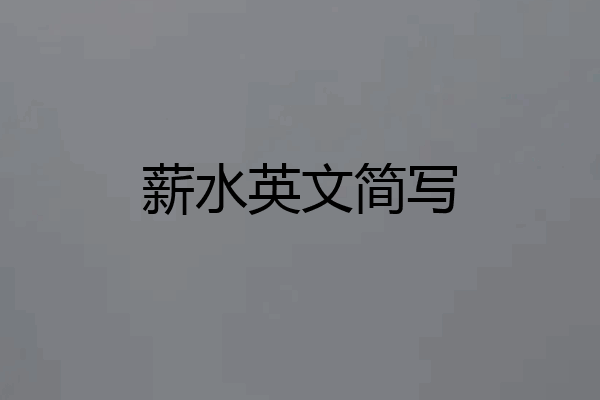 薪水英文简写