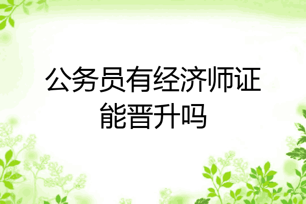 公务员有经济师证能晋升吗