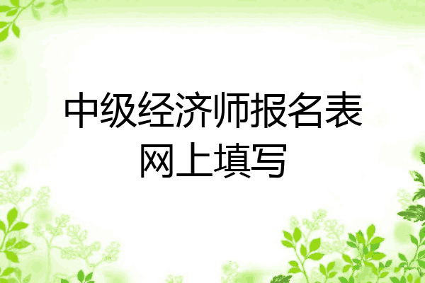 中级经济师报名表网上填写