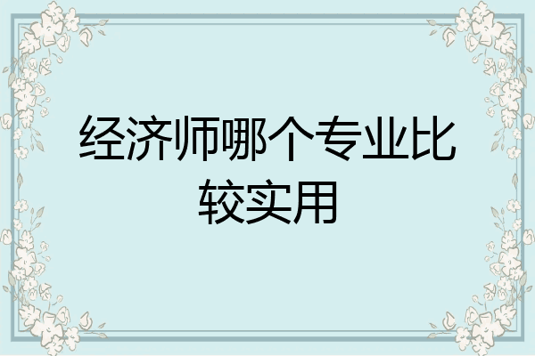 经济师哪个专业比较实用