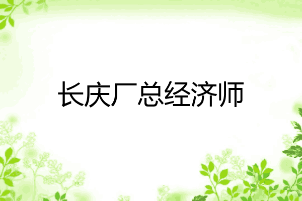 长庆厂总经济师