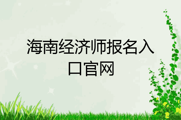 海南经济师报名入口官网