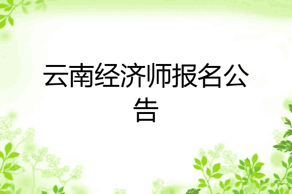 云南经济师报名公告