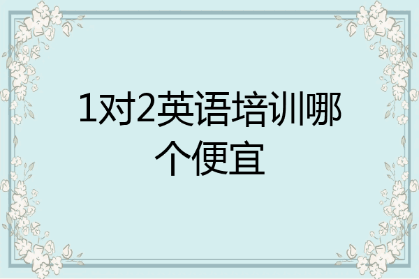 1对2英语培训哪个便宜