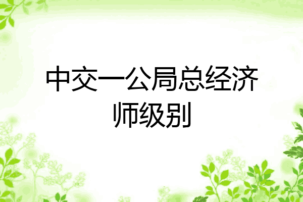 中交一公局总经济师级别