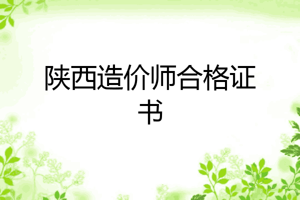 陕西造价师合格证书