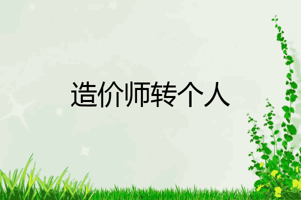 造价师转个人