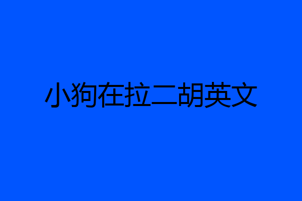 小狗在拉二胡英文