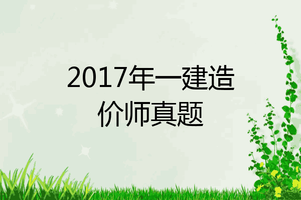 2017年一建造价师真题