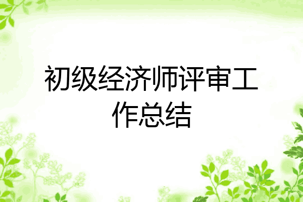 初级经济师评审工作总结