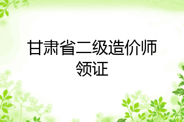甘肃省二级造价师领证