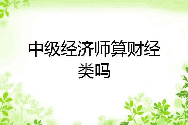 中级经济师算财经类吗
