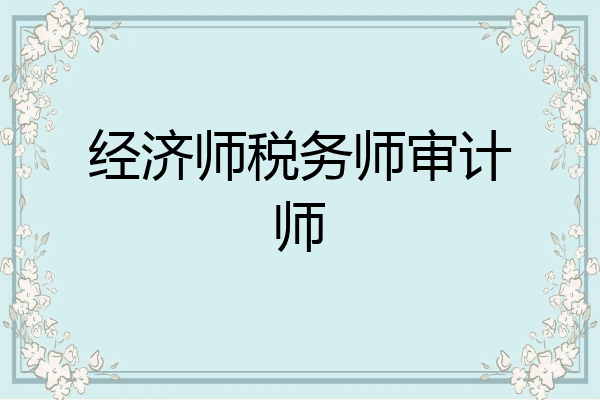 经济师税务师审计师