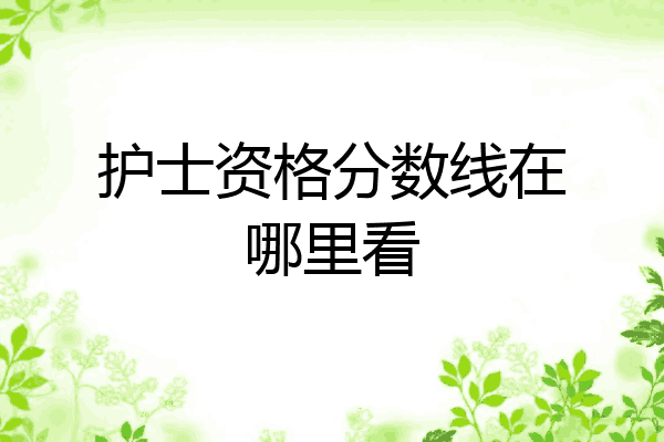 护士资格分数线在哪里看