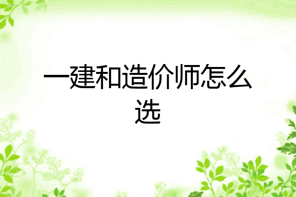 一建和造价师怎么选
