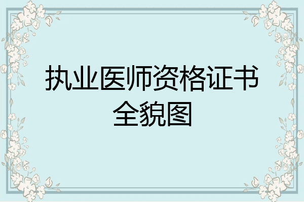 执业医师资格证书全貌图