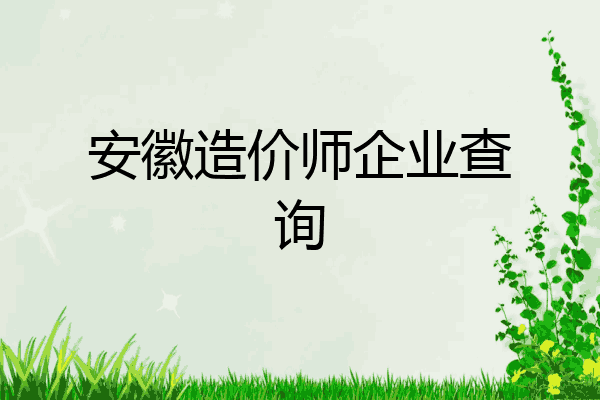 安徽造价师企业查询