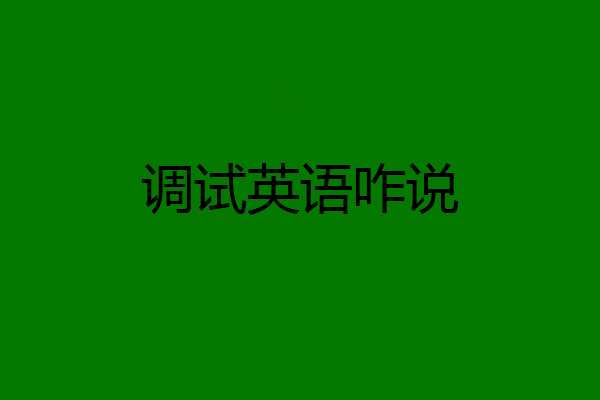 调试英语咋说