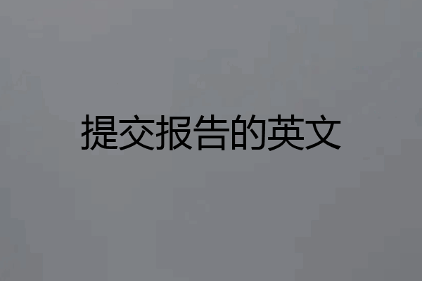 提交报告的英文