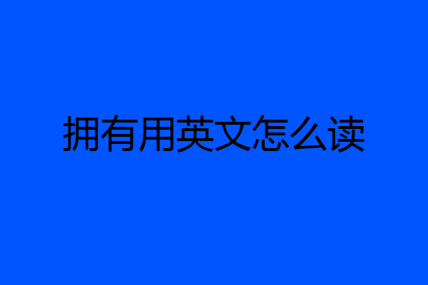 拥有用英文怎么读