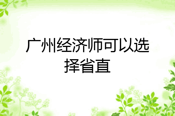 广州经济师可以选择省直