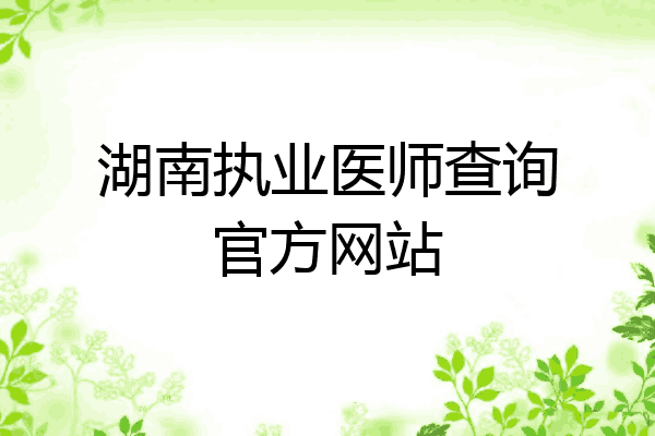 湖南执业医师查询官方网站
