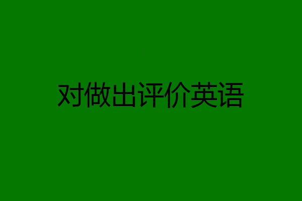 对做出评价英语