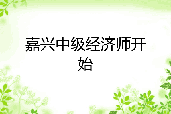 嘉兴中级经济师开始