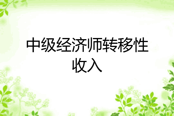 中级经济师转移性收入
