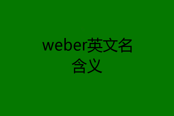 weber英文名含义