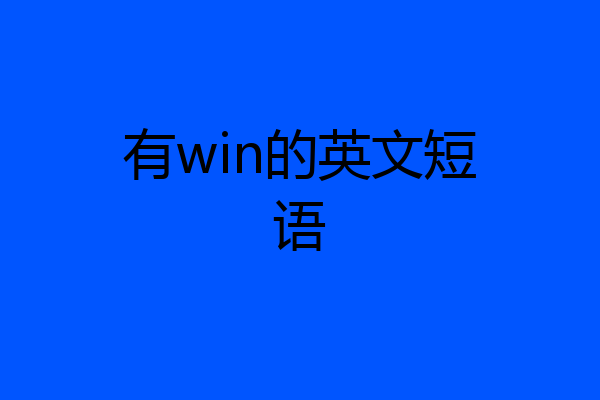 有win的英文短语