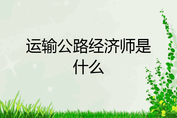 运输公路经济师是什么