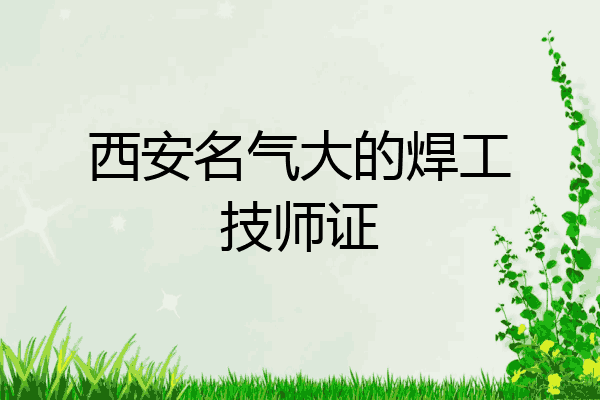 西安名气大的焊工技师证
