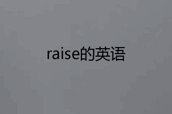 raise的英语