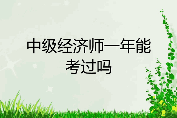 中级经济师一年能考过吗