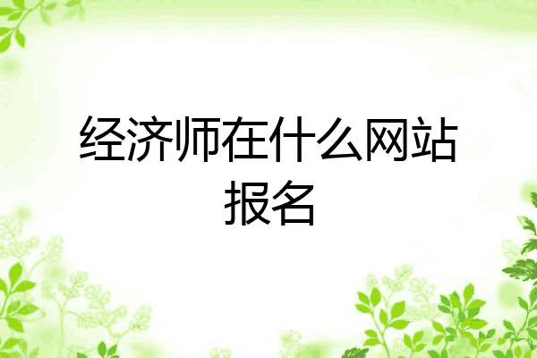 经济师在什么网站报名