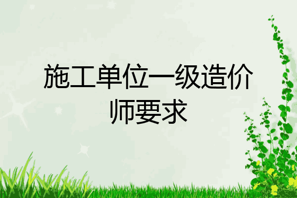 施工单位一级造价师要求
