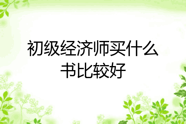 初级经济师买什么书比较好