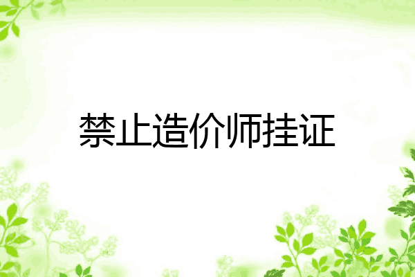 禁止造价师挂证