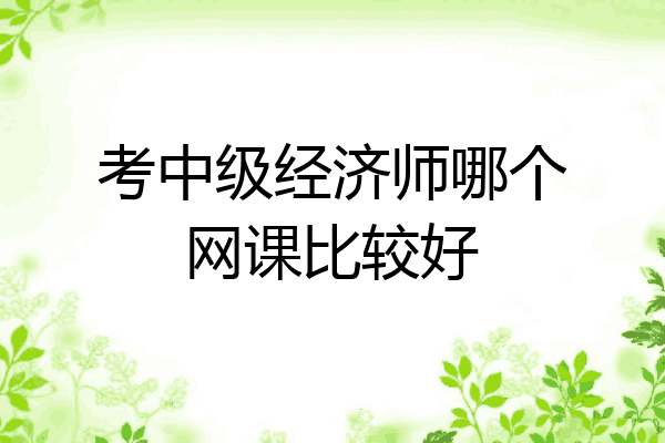 考中级经济师哪个网课比较好