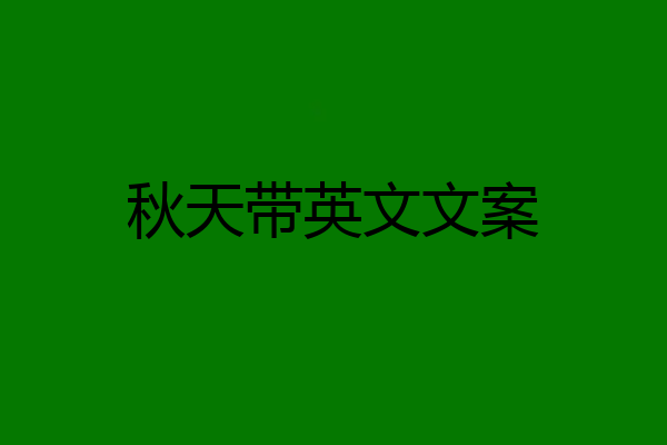 秋天带英文文案