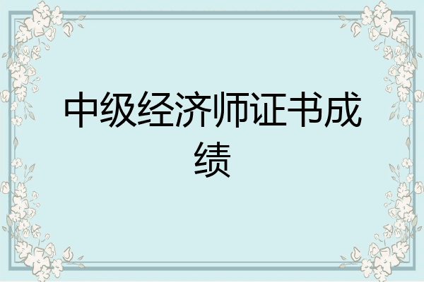 中级经济师证书成绩