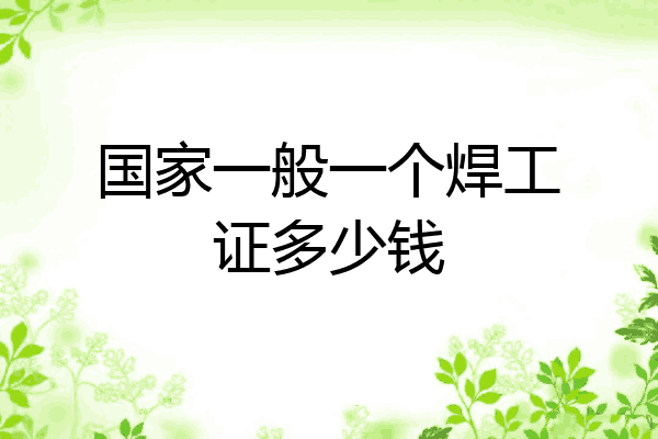 国家一般一个焊工证多少钱