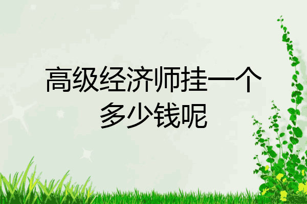 高级经济师挂一个多少钱呢