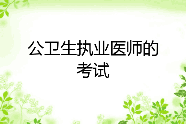 公卫生执业医师的考试