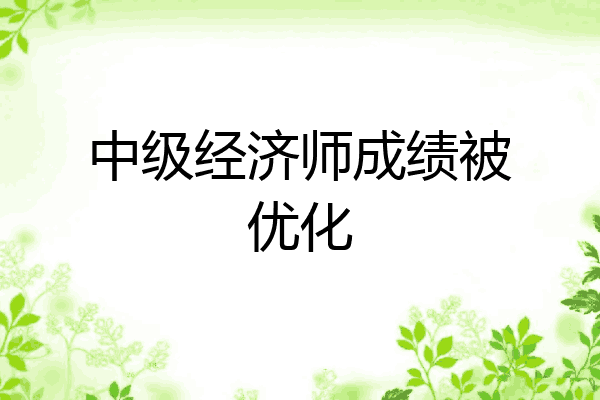中级经济师成绩被优化