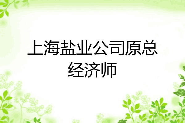 上海盐业公司原总经济师