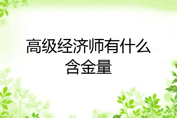 高级经济师有什么含金量