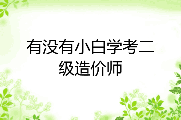 有没有小白学考二级造价师